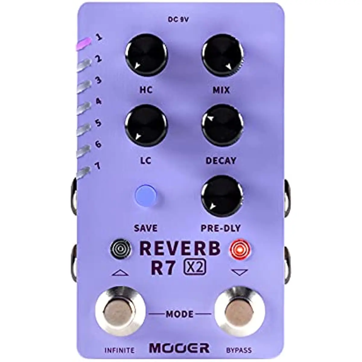 MOOER R7 X2 стерео педаль мультиреверберации от классического реверберации до современного окружающего, 14 различных типов реверберации
MOOER R7 X2 стерео педаль мультиреверберации от классического реверберации до современного окружающего, 14 различных типов реверберации