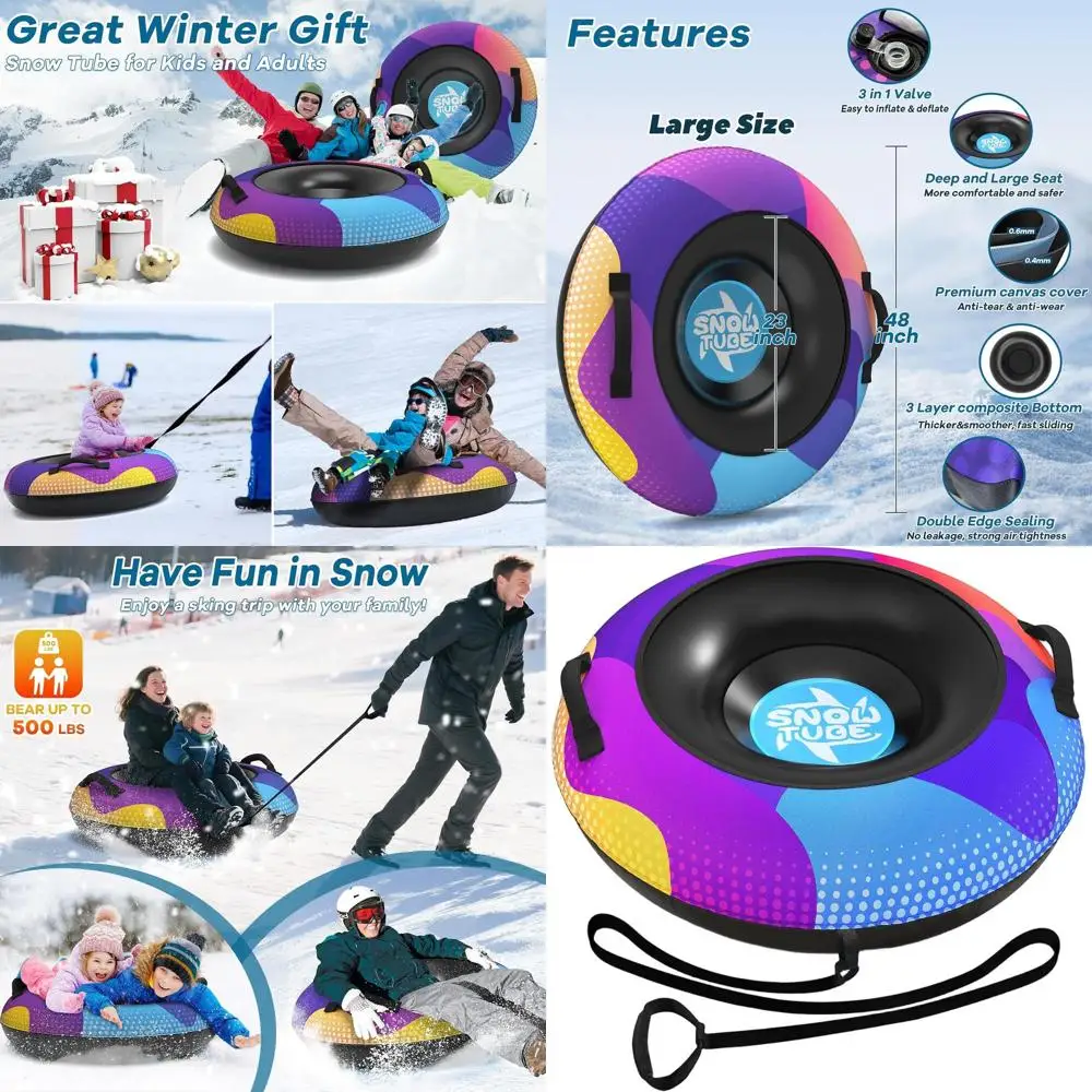 48 сверхпрочных надувных сани для снега с холщовым чехлом, утолщенным дном для зимних развлечений и съемным буксирным ремнем
48 сверхпрочных надувных сани для снега с холщовым чехлом, утолщенным дном для зимних развлечений и съемным буксирным ремнем