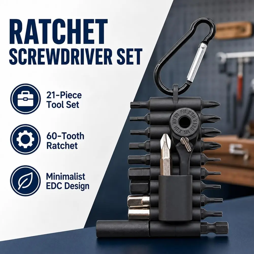 21Pcs Mini Ratchet Wrench Screwdriver Bit Set WIth Magnetic Storage Holder Power Bits Portable Repair Tool Kit For Auto Bike
21Pcs Mini Ratchet Wrench Screwdriver Bit Set WIth Magnetic Storage Holder Power Bits Portable Repair Tool Kit For Auto Bike
