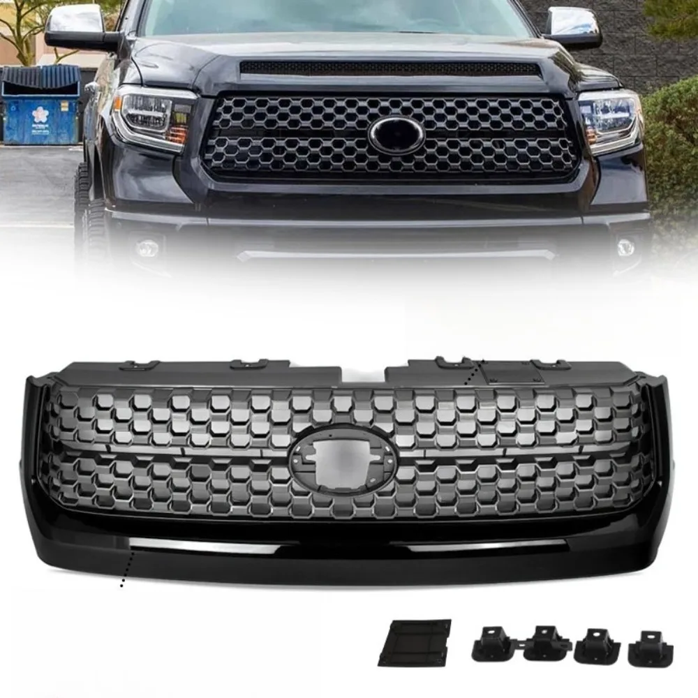 Решетка переднего бампера глянцевая черная+серая для Toyota Tundra 2014-2020 53101-0C031-C0
Решетка переднего бампера глянцевая черная+серая для Toyota Tundra 2014-2020 53101-0C031-C0