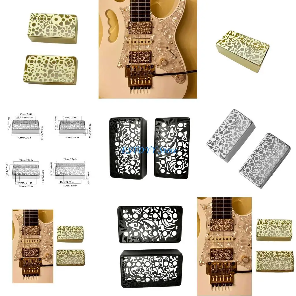 G6DE Exquisites Carving Humbucker Pickup Cover Replacement Electric Guitar Humbucker Pickup Covers Easy to Installation
G6DE Exquisites Carving Humbucker Pickup Cover Replacement Electric Guitar Humbucker Pickup Covers Easy to Installation