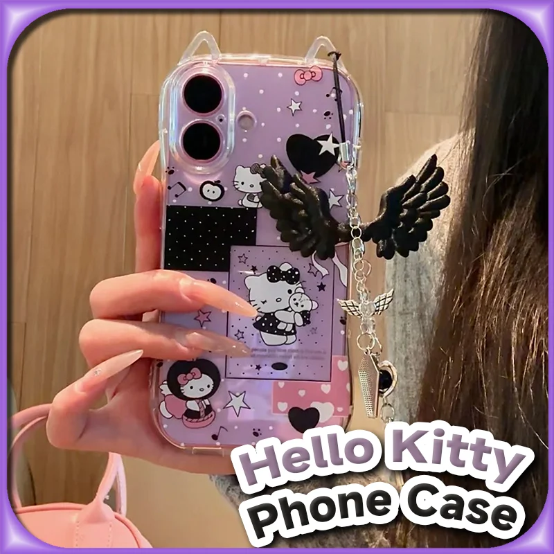 Kawaii Y2k Hello Kitty Phone Case for iPhone 16 15 14 13 12 11 Xs Xr Pro Max Sanrio Transparent Protective Cover with Pendants
Kawaii Y2k Hello Kitty Phone Case for iPhone 16 15 14 13 12 11 Xs Xr Pro Max Sanrio Transparent Protective Cover with Pendants