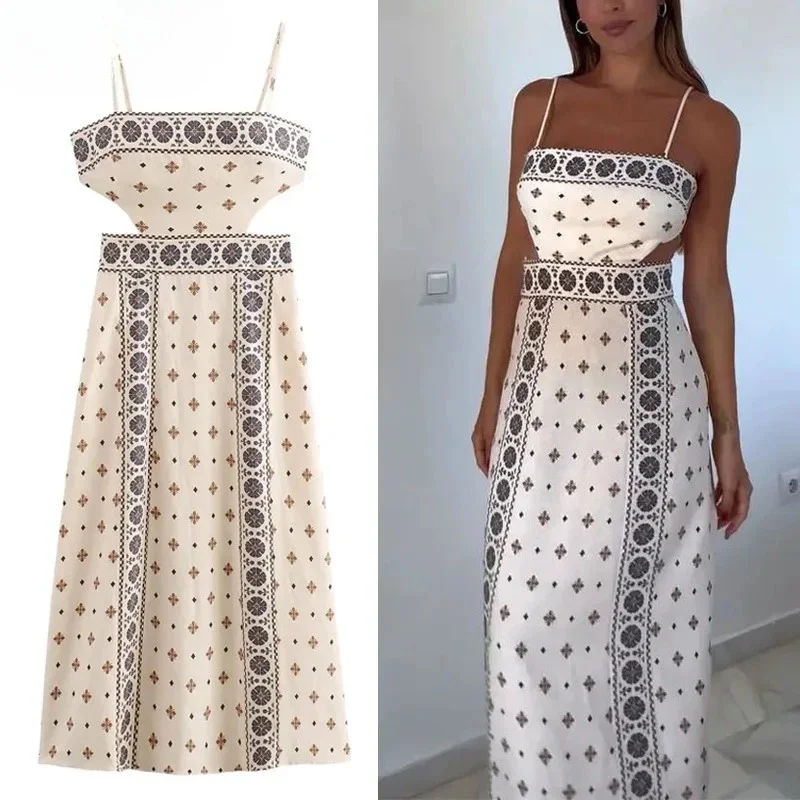 New Cut Out Slip Dress Women Boho Print Midi Vestidos Sleeveless Long Dress Female Backless Beach Holiday Dresses
New Cut Out Slip Dress Women Boho Print Midi Vestidos Sleeveless Long Dress Female Backless Beach Holiday Dresses