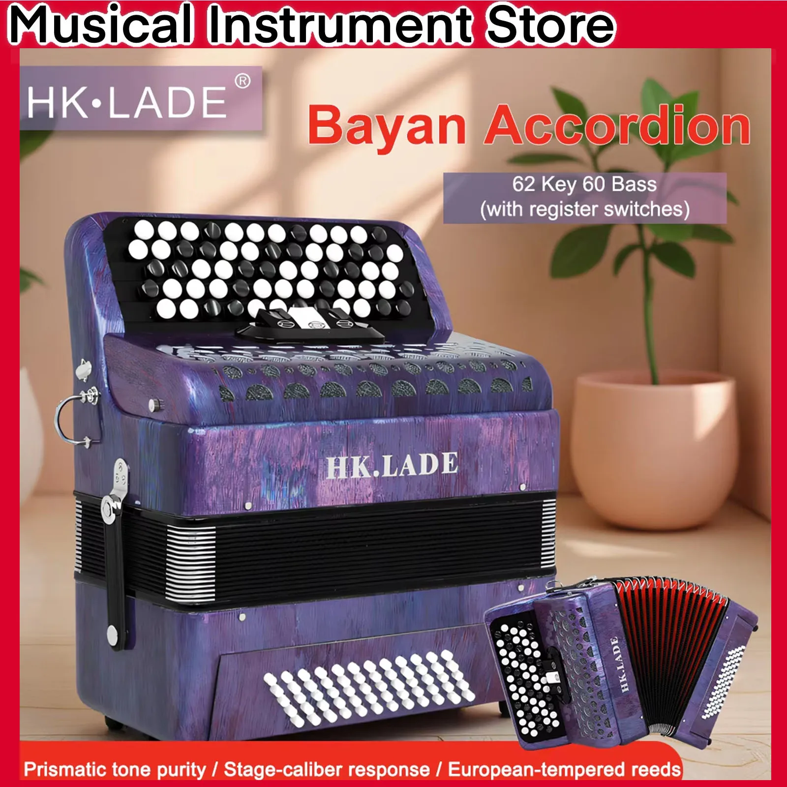 HK · Аккордеон LADE AH-190, 62 клавиши, 60, басовая кнопка, изменение цвета и изменение тона, профессиональный аккордеон и детали Bayan
HK · Аккордеон LADE AH-190, 62 клавиши, 60, басовая кнопка, изменение цвета и изменение тона, профессиональный аккордеон и детали Bayan