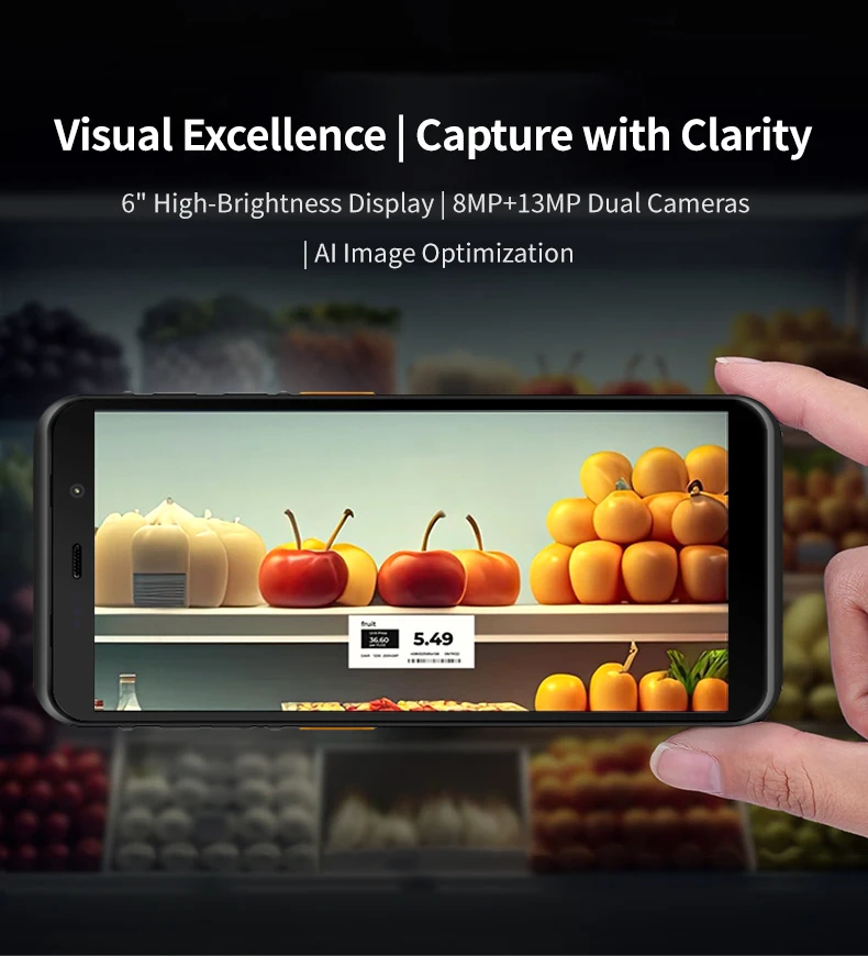 6-дюймовый сверхвысокое качество Android 14 GMS 13,56 МГц CE сертифицированный TC27 мобильный портативный компьютерный терминал передачи данных сканер штрих-кода в наличии
6-дюймовый сверхвысокое качество Android 14 GMS 13,56 МГц CE сертифицированный TC27 мобильный портативный компьютерный терминал передачи данных сканер штрих-кода в наличии