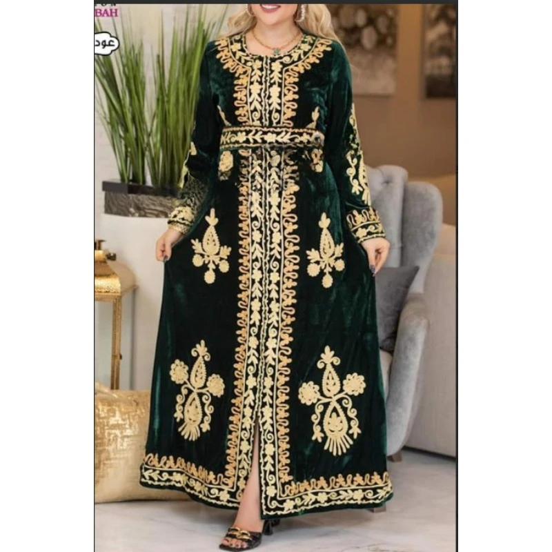 Velvet Moroccan Dubai Kaftans Green Abaya Farasha Dress Very Fancy Long Dress
Velvet Moroccan Dubai Kaftans Green Abaya Farasha Dress Very Fancy Long Dress