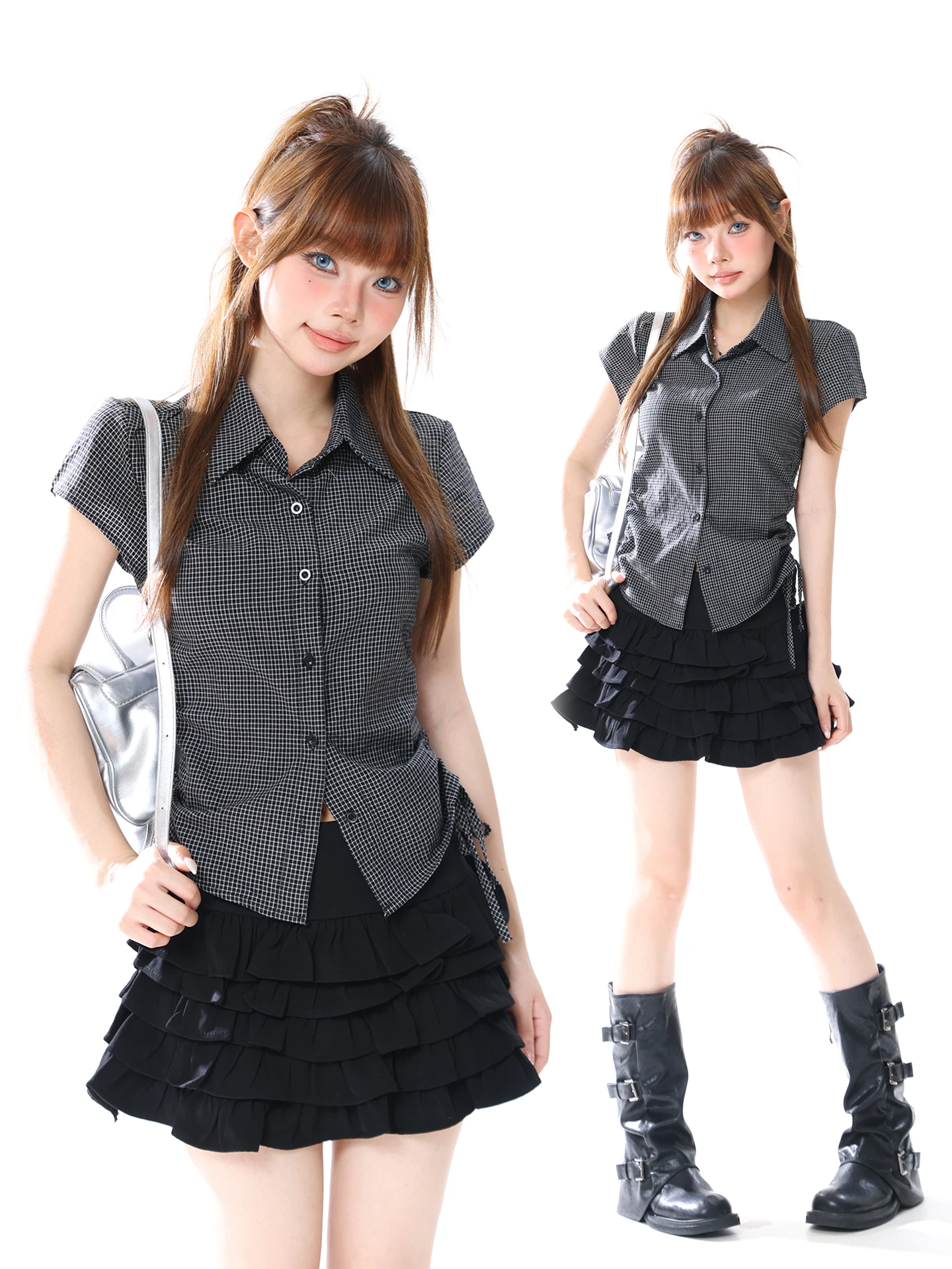 Slim Fit Short Sleeve Shirt Women's Summer Waist Cinched Drawstring Flip Collar Irregular Short Length Trendy Cotton Blend Bl...
Slim Fit Short Sleeve Shirt Women's Summer Waist Cinched Drawstring Flip Collar Irregular Short Length Trendy Cotton Blend Bl...