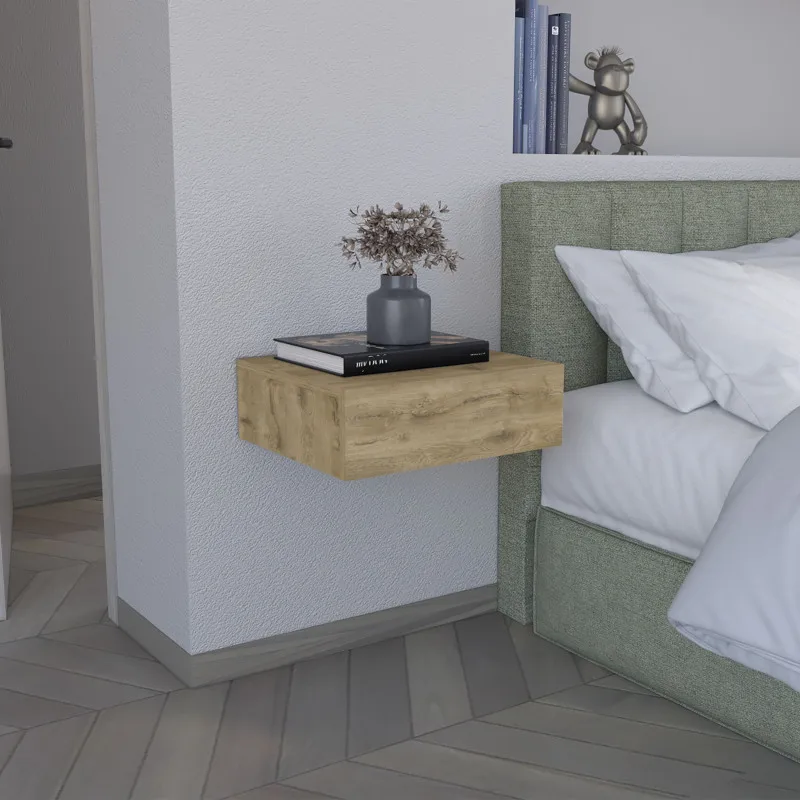 Floating Nightstand 5"H, Modern Wall-Mounted Bedside Shelf with Drawer, Macadamia
Floating Nightstand 5"H, Modern Wall-Mounted Bedside Shelf with Drawer, Macadamia