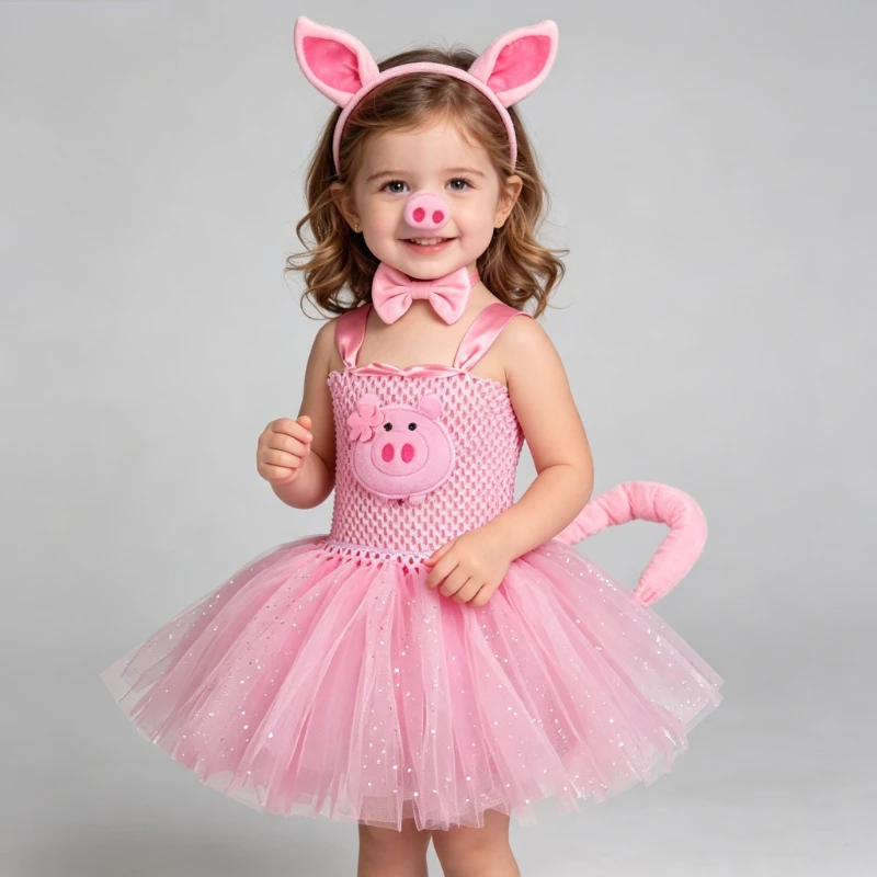 Little Girls Pig Animal Tutu Dress, Children's Day Role-play Costume, Cute Animal Party Dress & Stage Performance Outfit
Little Girls Pig Animal Tutu Dress, Children's Day Role-play Costume, Cute Animal Party Dress & Stage Performance Outfit