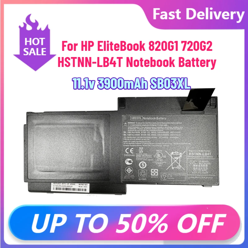 11.1v 3900mAh SB03XL Battery Suitable for HP EliteBook 820G1 720G2 HSTNN-LB4T Notebook Battery
11.1v 3900mAh SB03XL Battery Suitable for HP EliteBook 820G1 720G2 HSTNN-LB4T Notebook Battery