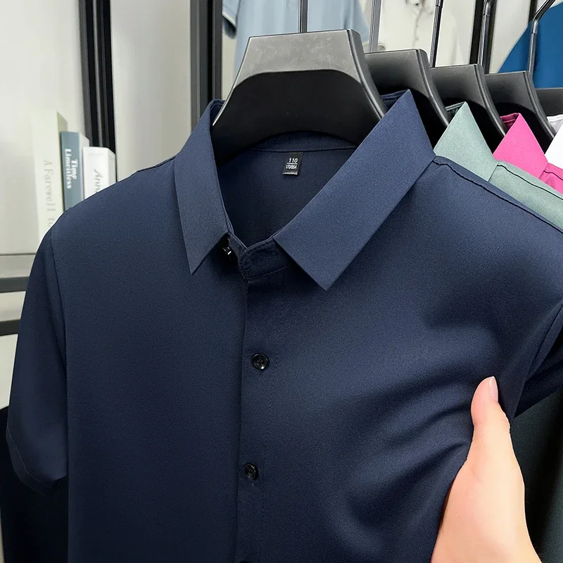 Mens Slim Fit Short Sleeve Dress Shirt Wrinkle Resistant Tops Breathable Casual Shirts For Men Office Business Activities
Mens Slim Fit Short Sleeve Dress Shirt Wrinkle Resistant Tops Breathable Casual Shirts For Men Office Business Activities