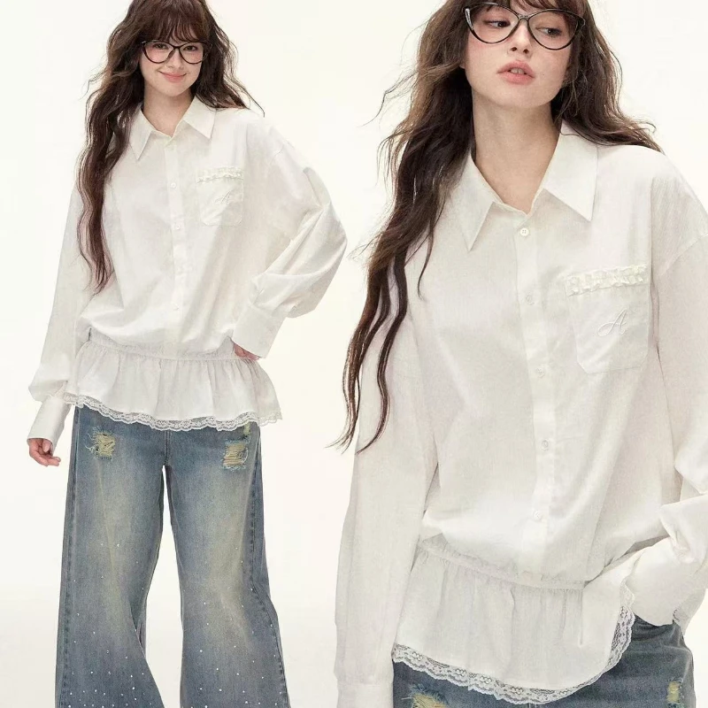 Y2k Эстетическая кружевная лоскутная женская блузка Уличная одежда Фея с карманами и вышивкой в стиле гранж Топы Harajuku Однобортные пуговицы рубашка
Y2k Эстетическая кружевная лоскутная женская блузка Уличная одежда Фея с карманами и вышивкой в стиле гранж Топы Harajuku Однобортные пуговицы рубашка