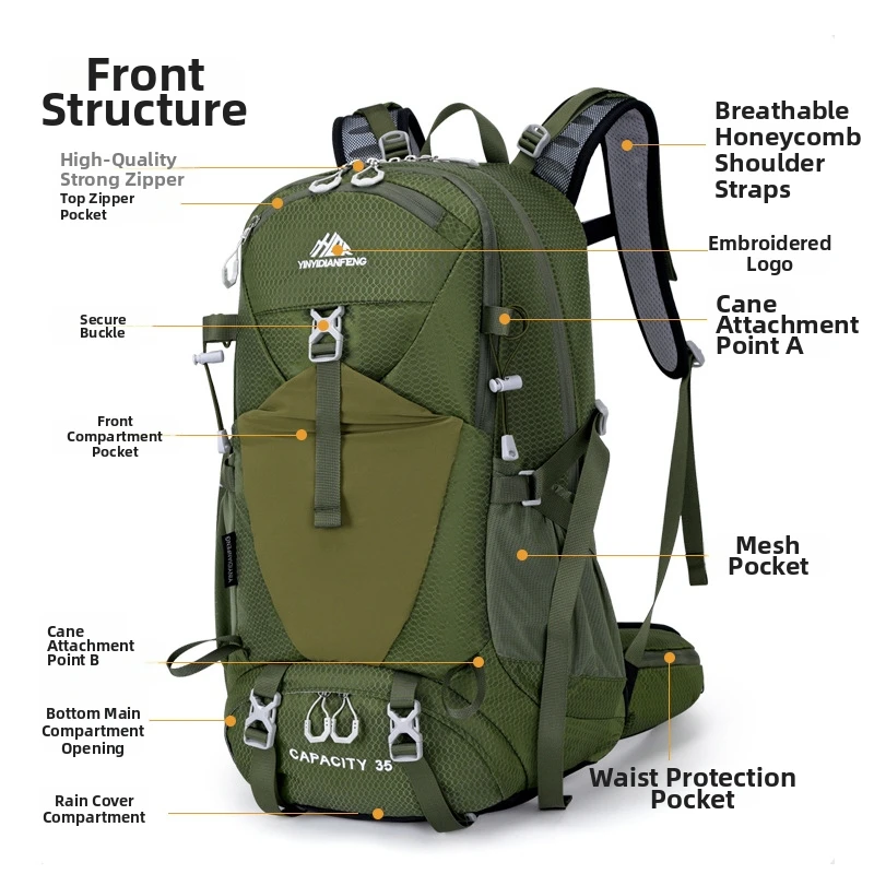 Outdoor Mountaineering Sports Backpack with Suspension Carrying System, Waterproof, Wear-Resistant, Multifunctional, Ultra-Light
Outdoor Mountaineering Sports Backpack with Suspension Carrying System, Waterproof, Wear-Resistant, Multifunctional, Ultra-Light