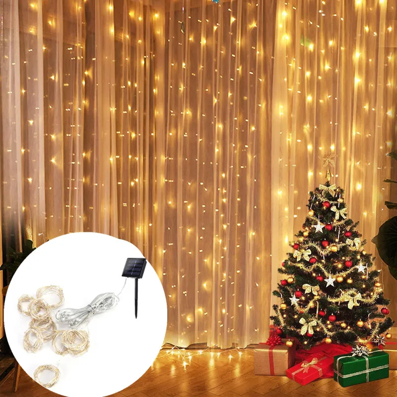 3x3M 300LED Solar LED Light Outdoor String Lights Fairy Curtain Lights for Window Wedding Party Garden Garland Holiday Lighting
3x3M 300LED Solar LED Light Outdoor String Lights Fairy Curtain Lights for Window Wedding Party Garden Garland Holiday Lighting