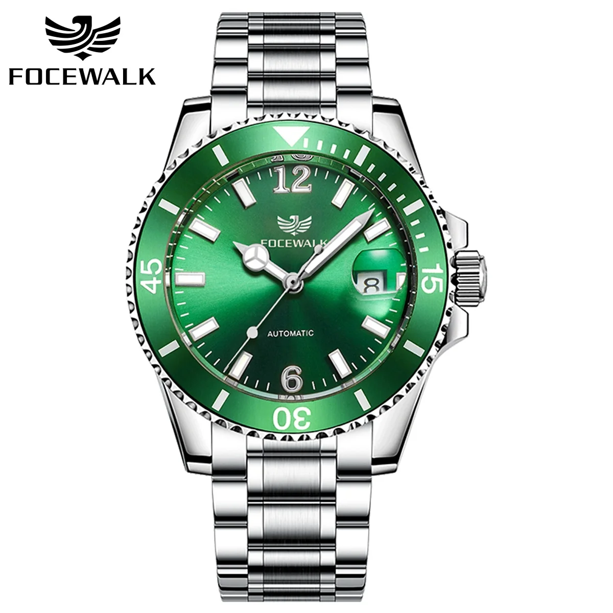 Men's Business Wristwatch FOCEWALK Automatic Mechanical Movement Stainless Steel Luxury Luminous 5ATM Waterproof Calendar Watch
Men's Business Wristwatch FOCEWALK Automatic Mechanical Movement Stainless Steel Luxury Luminous 5ATM Waterproof Calendar Watch