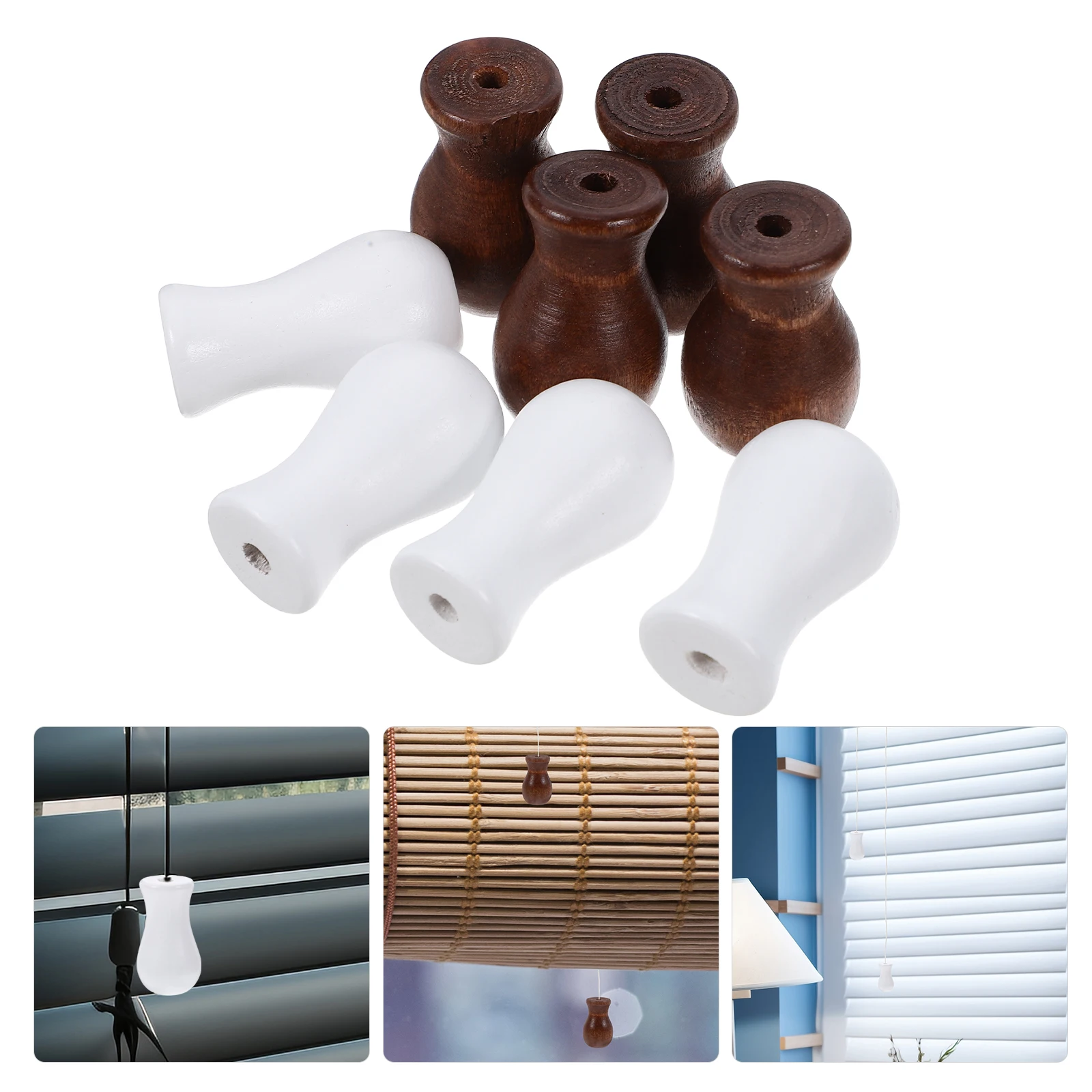 8 Pcs Window Blinds Wooden Beads and Pendants Cord Knobs Pull Rope Replacement Parts White Ends
8 Pcs Window Blinds Wooden Beads and Pendants Cord Knobs Pull Rope Replacement Parts White Ends