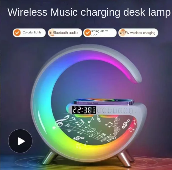 Smart Light LED Wireless Charger Bluetooth Speaker Alarm Clock Atmosphere Light White Noise Sleep Light Fast Charging Station
Smart Light LED Wireless Charger Bluetooth Speaker Alarm Clock Atmosphere Light White Noise Sleep Light Fast Charging Station