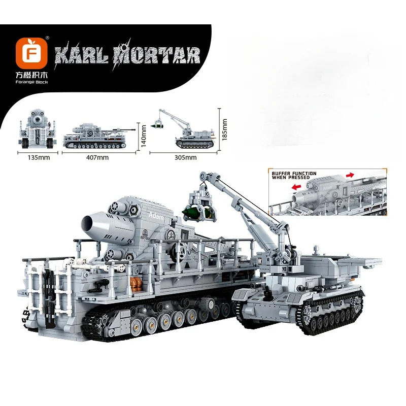 2875Pcs Creative Ww2 Military Weapon Carl Mortar Building Blocks Model Tank Bricks Toys for Boys Birthday Gift Set
2875Pcs Creative Ww2 Military Weapon Carl Mortar Building Blocks Model Tank Bricks Toys for Boys Birthday Gift Set