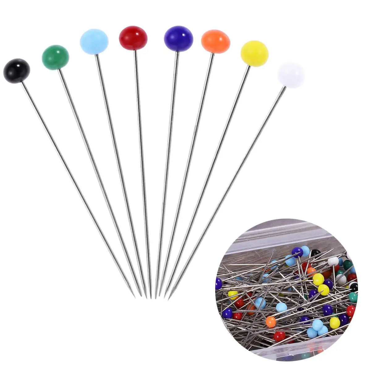 100 Pcs Glass Head Pins High Temp Resistance Sewing Needles Curved Quilting Various Colors No Fading Durability Long Lasting
100 Pcs Glass Head Pins High Temp Resistance Sewing Needles Curved Quilting Various Colors No Fading Durability Long Lasting