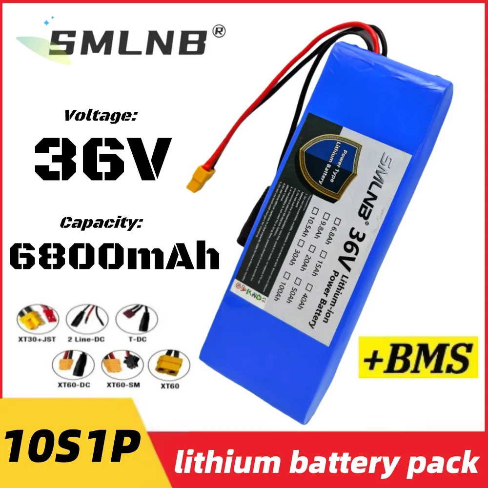 10S1P 36V 6800mAh Battery Pack 6.8Ah 18650 Lithium Li-ion Rechargeable Batteries Electric Car Bicycle Scooter 20A BMS 500W
10S1P 36V 6800mAh Battery Pack 6.8Ah 18650 Lithium Li-ion Rechargeable Batteries Electric Car Bicycle Scooter 20A BMS 500W