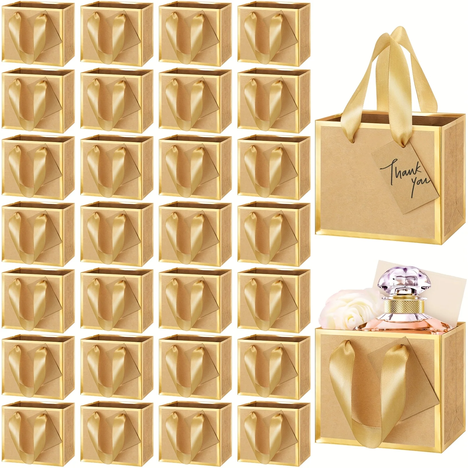 Set of 50 Small Metallic Foil Gift Bags Featuring Handles, Measuring 4X4.75X2.25 Inches. Ideal for Thank You Favors in Bulk
Set of 50 Small Metallic Foil Gift Bags Featuring Handles, Measuring 4X4.75X2.25 Inches. Ideal for Thank You Favors in Bulk