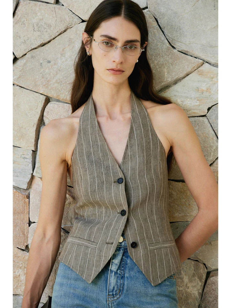 Thoransaura Women's Linen Neck Hanging Vest Casual All-Match Style Regular Fit Summer Top Chinese Production Single Piece
Thoransaura Women's Linen Neck Hanging Vest Casual All-Match Style Regular Fit Summer Top Chinese Production Single Piece