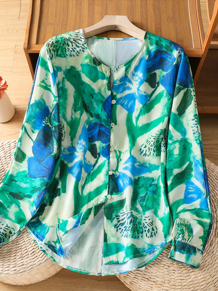 Spring 2026 Loose Fit Floral Print Long Sleeve Shirt V-Neck round Neck Artistic Retro Women's plus Size Casual Top
Spring 2026 Loose Fit Floral Print Long Sleeve Shirt V-Neck round Neck Artistic Retro Women's plus Size Casual Top