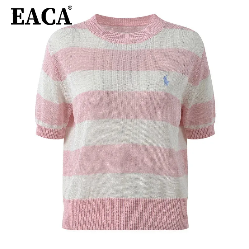 EACA 2025 Summer New Style Color-Plaid Stripes Round-neck Shortsleeved Fashion-Style Youth-Friendly Multi-functional Knitted Top
EACA 2025 Summer New Style Color-Plaid Stripes Round-neck Shortsleeved Fashion-Style Youth-Friendly Multi-functional Knitted Top