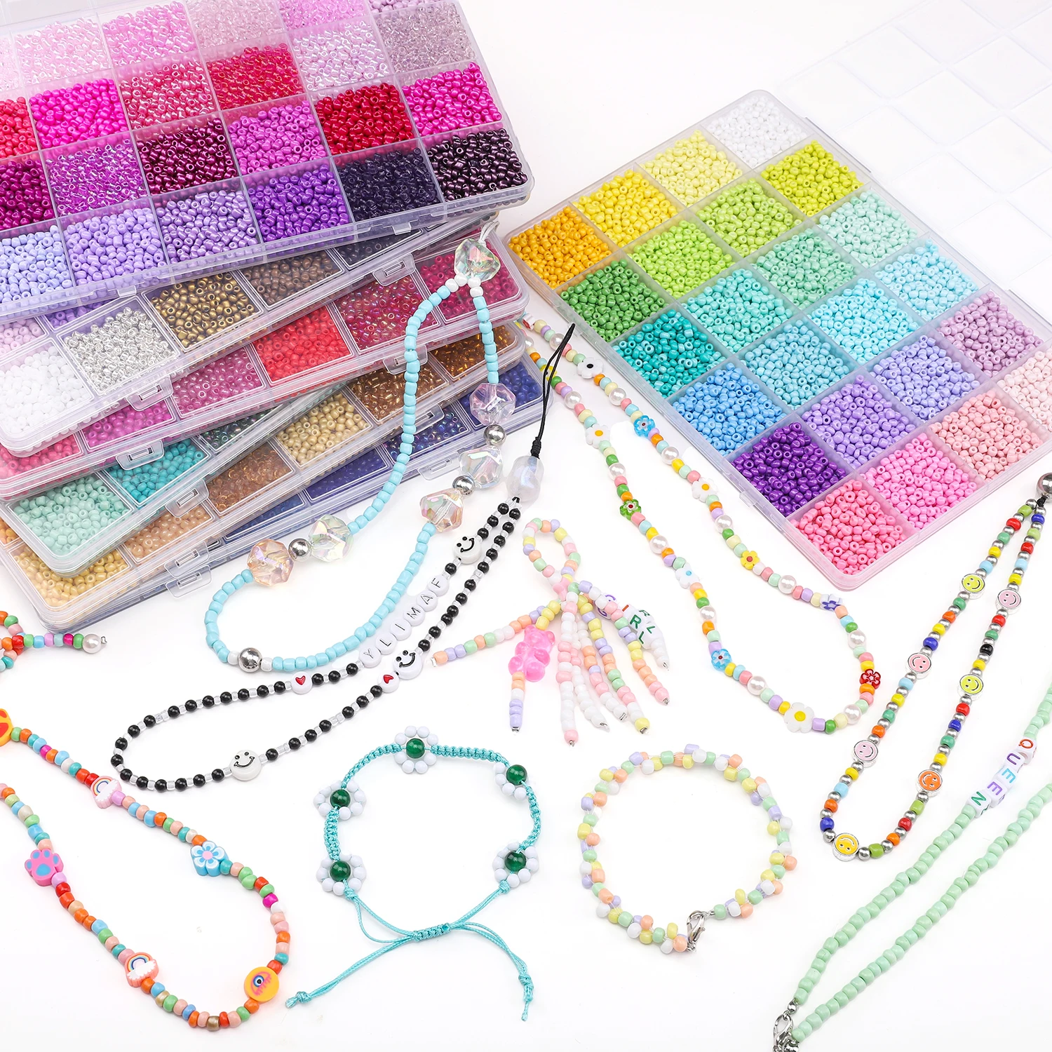 24 Grid 3mm High Quality Glass Rice Beads Set For DIY Jewelry Making Bracelets Necklaces Accessories 6.5g/grid About 5200pcs/box
24 Grid 3mm High Quality Glass Rice Beads Set For DIY Jewelry Making Bracelets Necklaces Accessories 6.5g/grid About 5200pcs/box