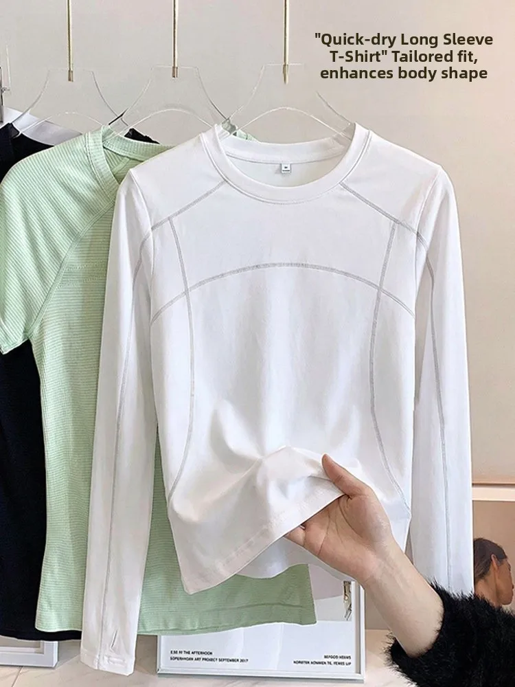 Белая быстросохнущая спортивная футболка с длинным рукавом для женщин, универсальная, приталенная, из полиэстера, для активного отдыха
Белая быстросохнущая спортивная футболка с длинным рукавом для женщин, универсальная, приталенная, из полиэстера, для активного отдыха