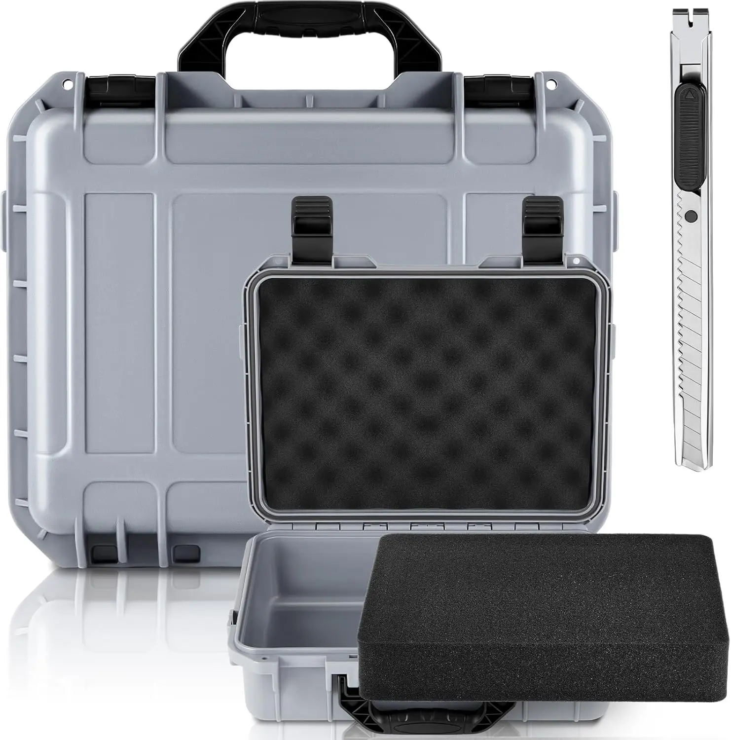 Waterproof Hard Case with DIY Foam Insert 16.3x12.4x6.5 Inch Protective Storage for Camera Drone Tools
Waterproof Hard Case with DIY Foam Insert 16.3x12.4x6.5 Inch Protective Storage for Camera Drone Tools