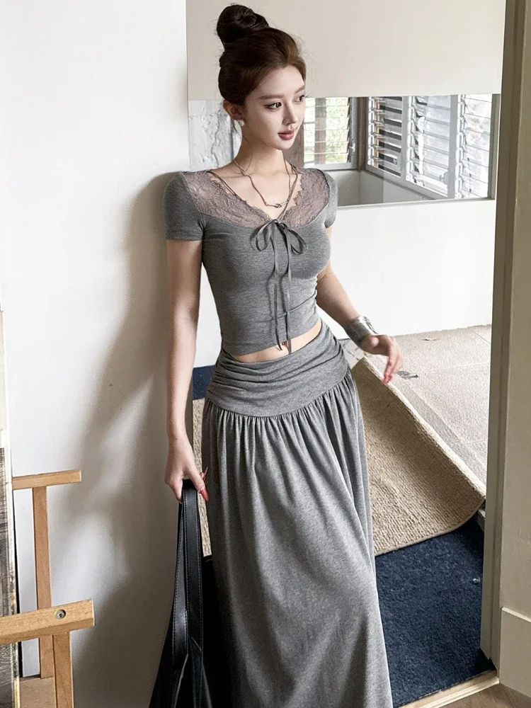 Lace Patchwork Y2k Aesthetic Sexy T-shirt 2026 Summer Vintage Slim Fit Bandage Bow Tshirts Women Grunge Harajuku Cropped Tees
Lace Patchwork Y2k Aesthetic Sexy T-shirt 2026 Summer Vintage Slim Fit Bandage Bow Tshirts Women Grunge Harajuku Cropped Tees