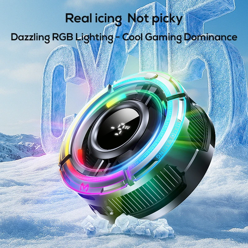 MEMO CX15 Semiconductor Phone Cooler Magnetic/Back-clip 2 IN 1 Phone Cooling Fan With RGB Lights Freeze Radiator for Pad/Gaming
MEMO CX15 Semiconductor Phone Cooler Magnetic/Back-clip 2 IN 1 Phone Cooling Fan With RGB Lights Freeze Radiator for Pad/Gaming