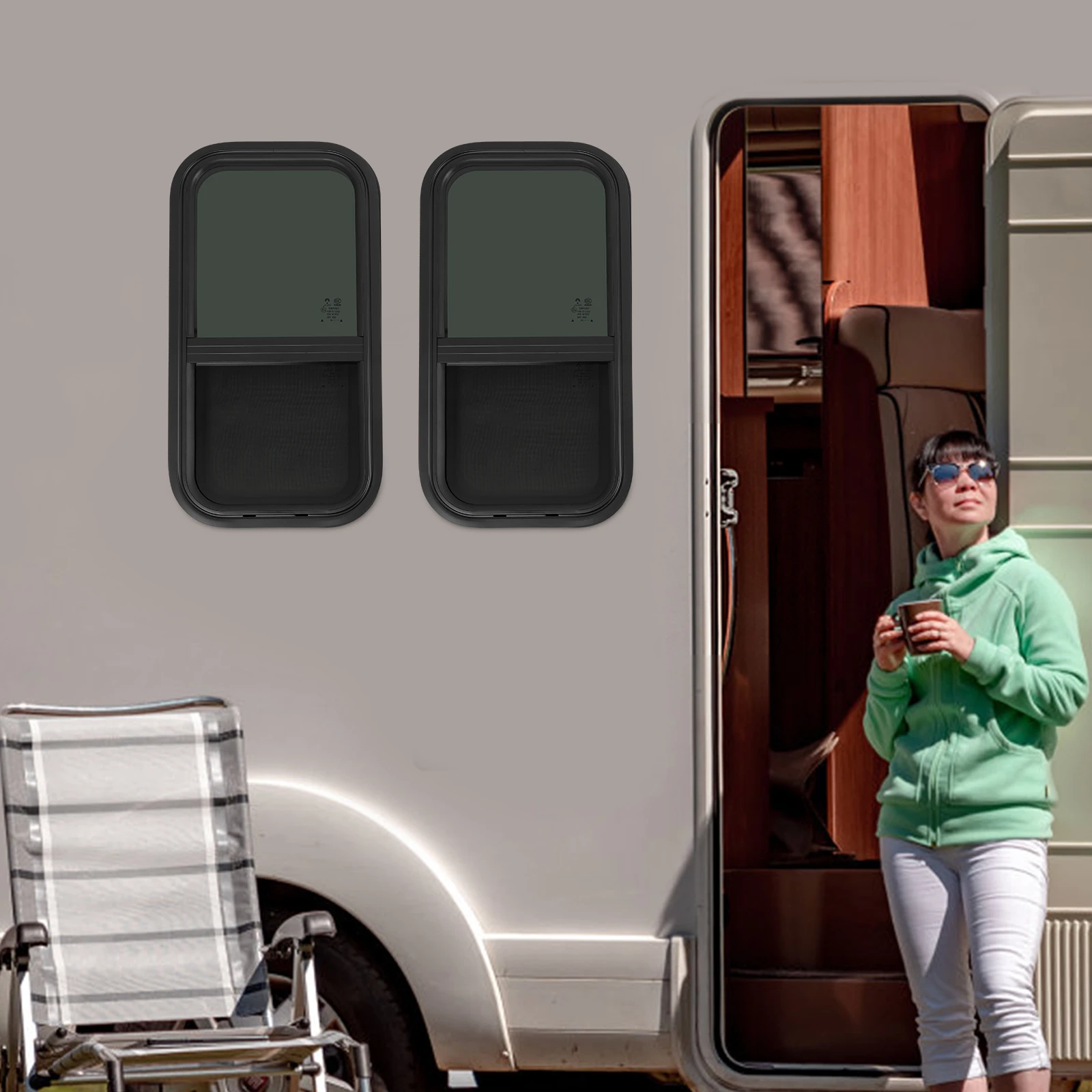 RV Sliding Window 12x24 Inch Vertical Window 2 Pack Aluminum Alloy Tempered Glass with Screen for Camper Trailer Van Ventilation
RV Sliding Window 12x24 Inch Vertical Window 2 Pack Aluminum Alloy Tempered Glass with Screen for Camper Trailer Van Ventilation
