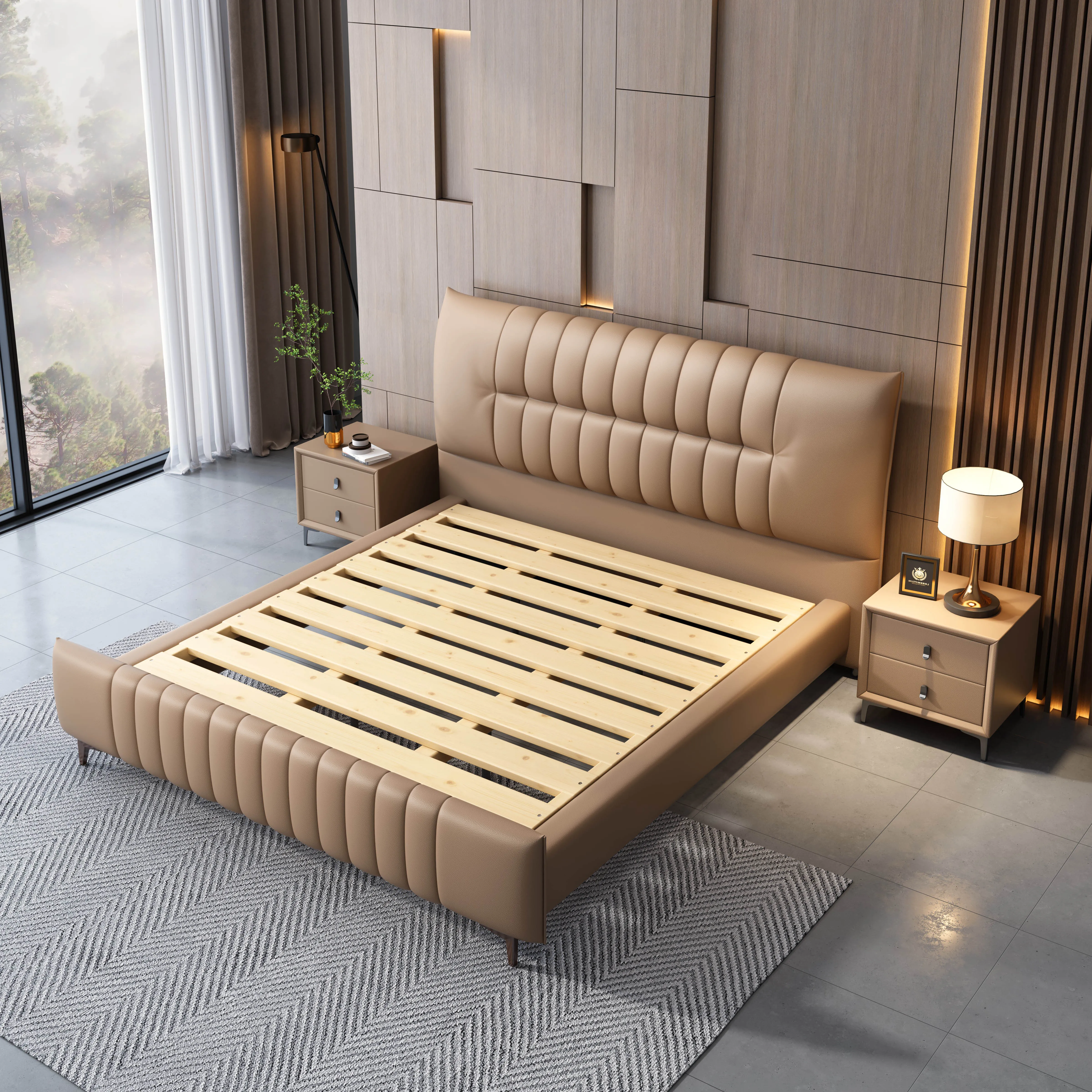 New Queen Cat Paw Skin Bedroom Leather Bed Wooden Frame Family Hotel Can Use Double Beds
New Queen Cat Paw Skin Bedroom Leather Bed Wooden Frame Family Hotel Can Use Double Beds