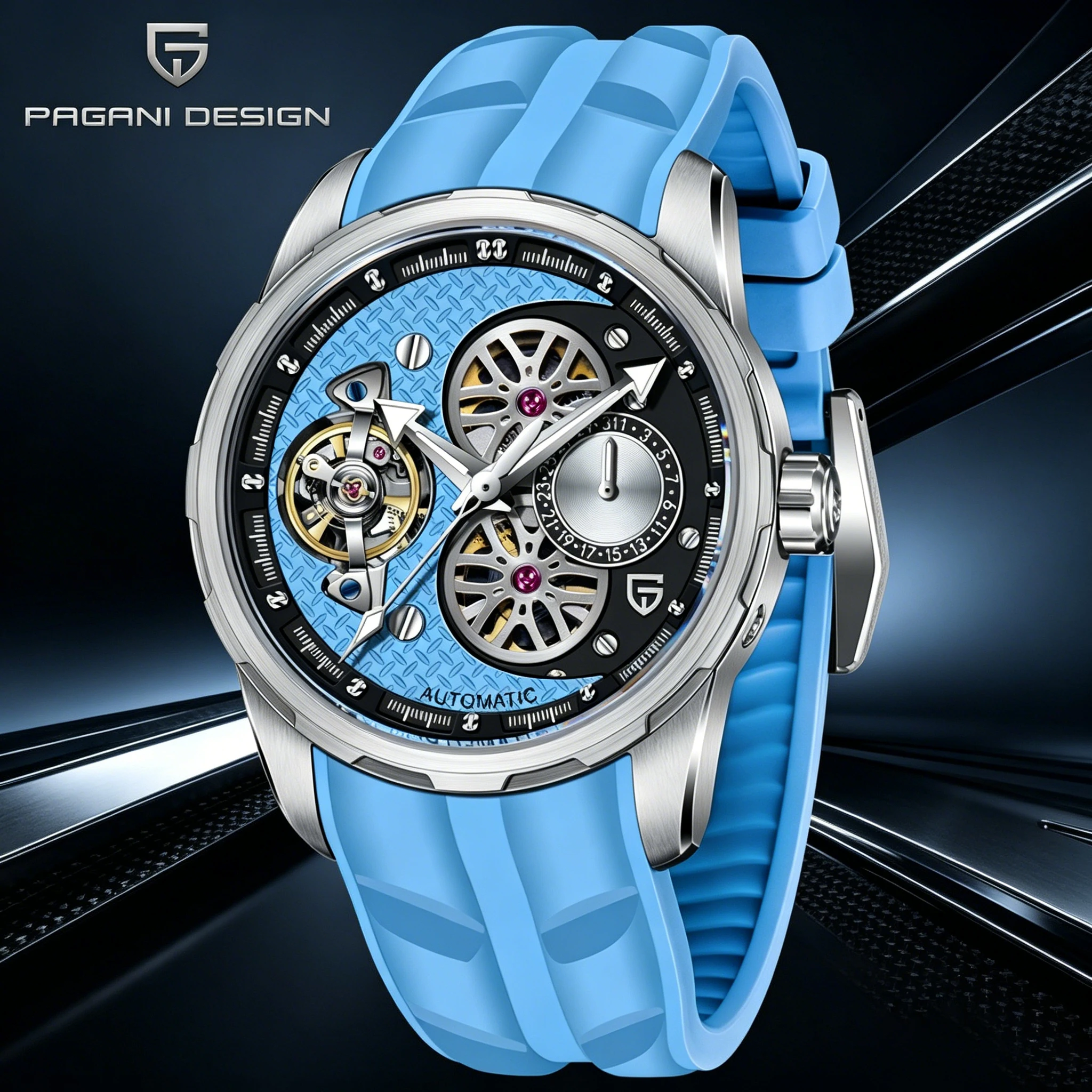 PAGANI DESIGN Newest 44mm Men's Mechanical Watch Tourbillon Skeleton Wristwatch Fluorine Rubber Strap Sapphire Glass reloj hombr
PAGANI DESIGN Newest 44mm Men's Mechanical Watch Tourbillon Skeleton Wristwatch Fluorine Rubber Strap Sapphire Glass reloj hombr