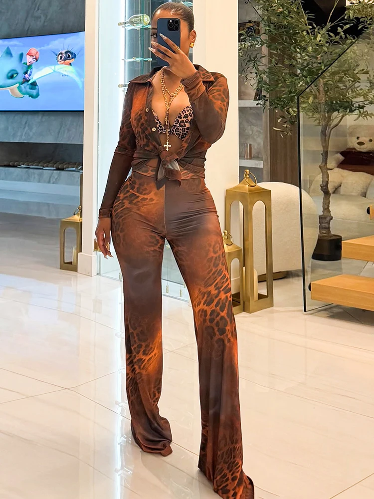 Sisterlinda женский модный комплект из 2 предметов, сексуальные прозрачные однобортные топы + длинные брюки с леопардовым принтом, уличная одежда в диком стиле
Sisterlinda женский модный комплект из 2 предметов, сексуальные прозрачные однобортные топы + длинные брюки с леопардовым принтом, уличная одежда в диком стиле