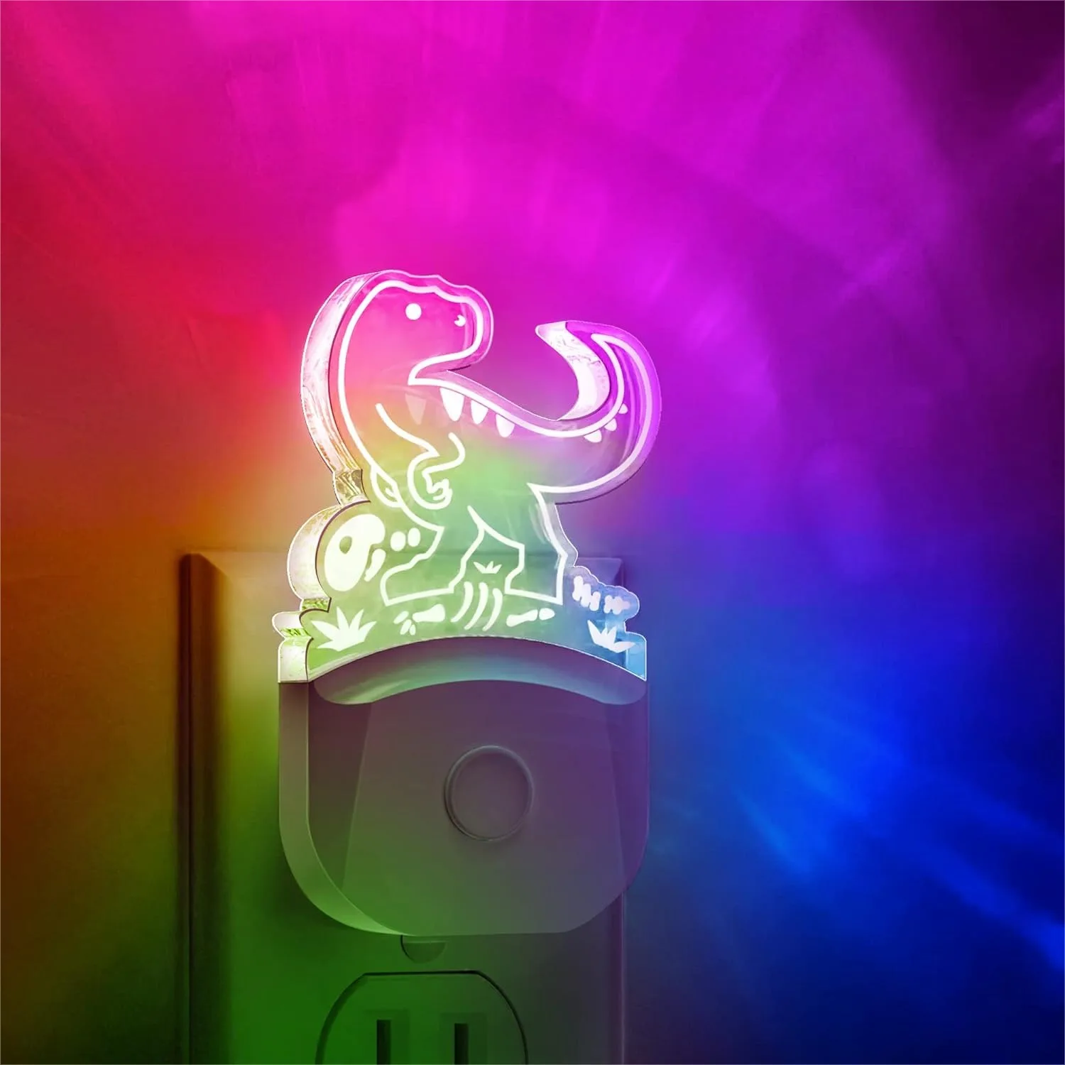 Dinosaur Night Light for Boys, Plug-in Velociraptor LED with Dusk-to-Dawn Sensor, RGB+Soft White 3000K, 3 Modes for Nursery
Dinosaur Night Light for Boys, Plug-in Velociraptor LED with Dusk-to-Dawn Sensor, RGB+Soft White 3000K, 3 Modes for Nursery