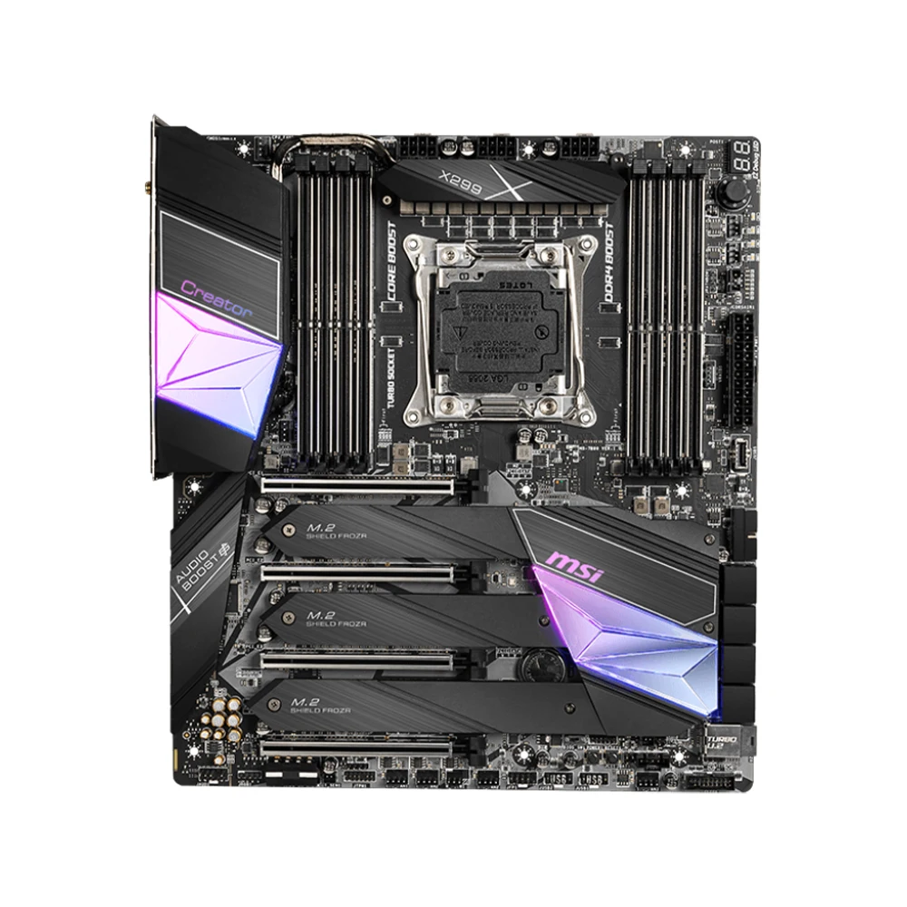 MSI X299 CREATOR Материнская плата Intel X299 Double M.2 LGA 2066 CPU Core I9-7980XE 7940X I7 9800X I5 7640X DDR4 E-ATX Esports
MSI X299 CREATOR Материнская плата Intel X299 Double M.2 LGA 2066 CPU Core I9-7980XE 7940X I7 9800X I5 7640X DDR4 E-ATX Esports
