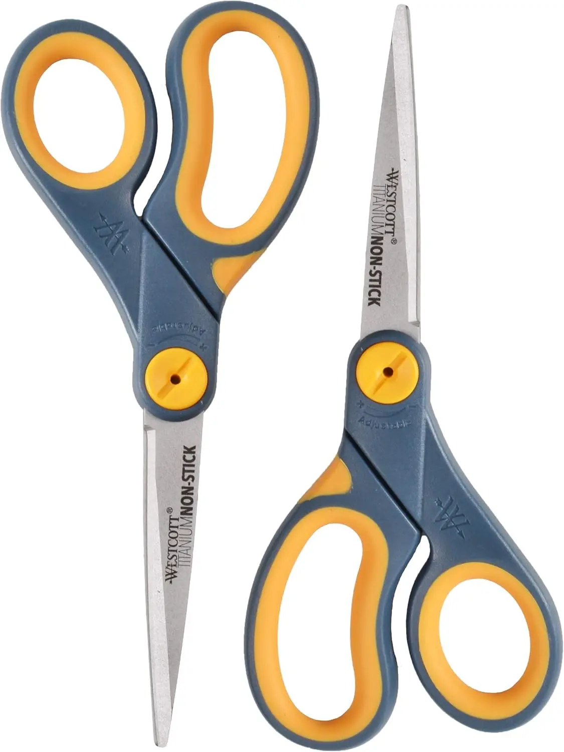 8-Inch Non-Stick Titanium Scissors for Office Home Craft Fabric Cutting, 2 Pack with Glide Adjust Technology
8-Inch Non-Stick Titanium Scissors for Office Home Craft Fabric Cutting, 2 Pack with Glide Adjust Technology