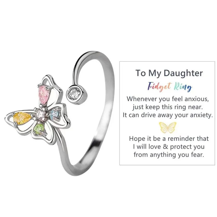 Simple And Creative Hollow Out ButterflyColored Zircon Opening Adjustable Diamond Set Women's Ring
Simple And Creative Hollow Out ButterflyColored Zircon Opening Adjustable Diamond Set Women's Ring