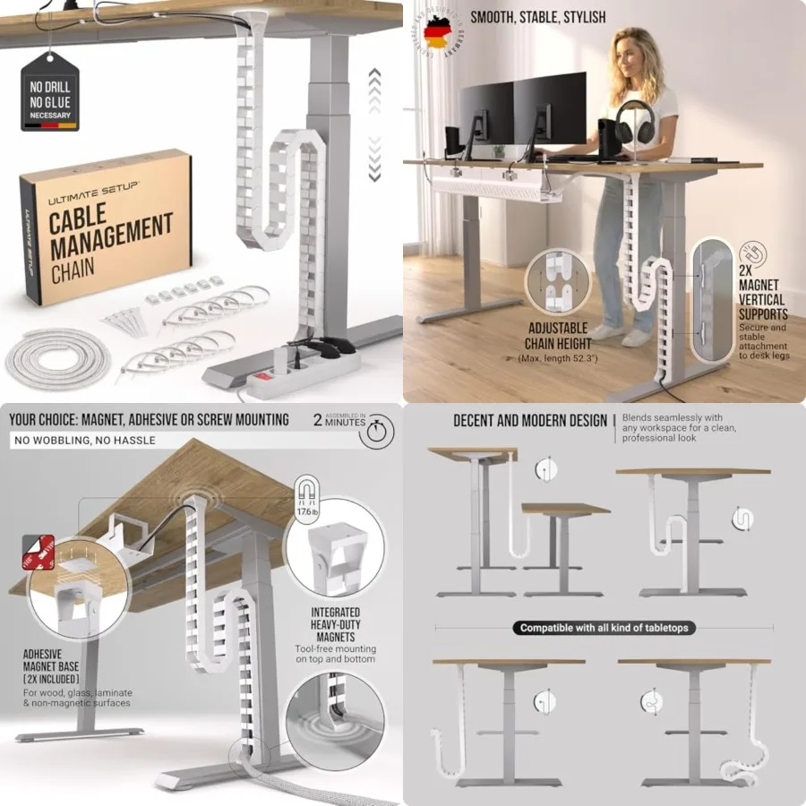 Under Desk Cable Management Vertebrae - Perfect for Sit Stand Desk -, 133 cm
Under Desk Cable Management Vertebrae - Perfect for Sit Stand Desk -, 133 cm