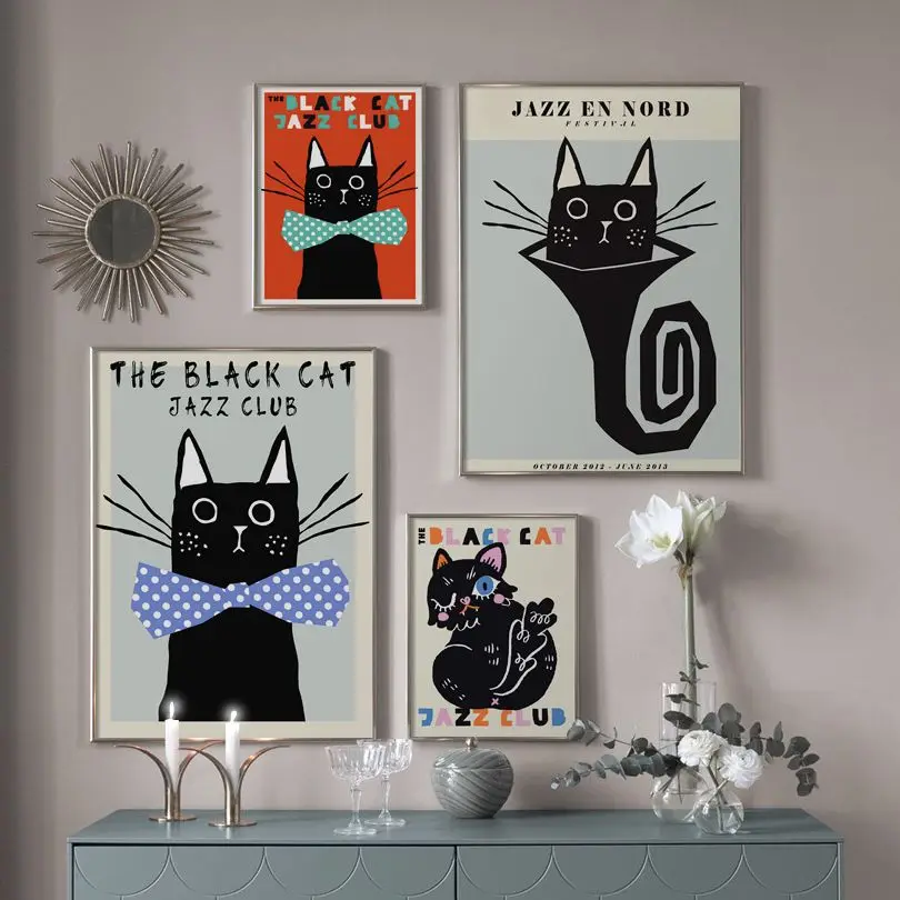 Black Cat Jazz Club Wall Art Canvas Painting Nordic Posters And Prints Modern Gallery Wall Pictures For Living Room Decoration
Black Cat Jazz Club Wall Art Canvas Painting Nordic Posters And Prints Modern Gallery Wall Pictures For Living Room Decoration