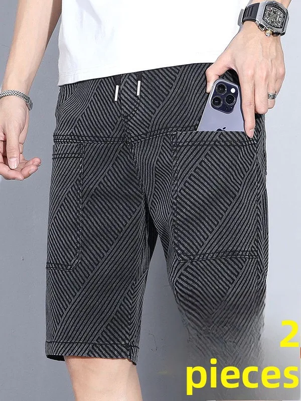 Летние тонкие хлопковые джинсы с эластичной резинкой на талии, мужские свободные прямые брюки с узором на шнурке, повседневные брюки длиной пять четвертей
Летние тонкие хлопковые джинсы с эластичной резинкой на талии, мужские свободные прямые брюки с узором на шнурке, повседневные брюки длиной пять четвертей