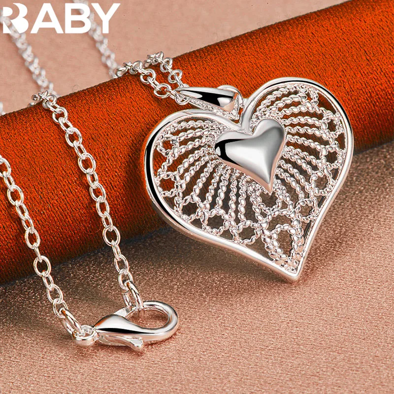 URBABY 925 Sterling Silver With 16-30 inch Chain Heart Pendant Necklace For Women Men Wedding Party Gifts Fashion Jewelry
URBABY 925 Sterling Silver With 16-30 inch Chain Heart Pendant Necklace For Women Men Wedding Party Gifts Fashion Jewelry