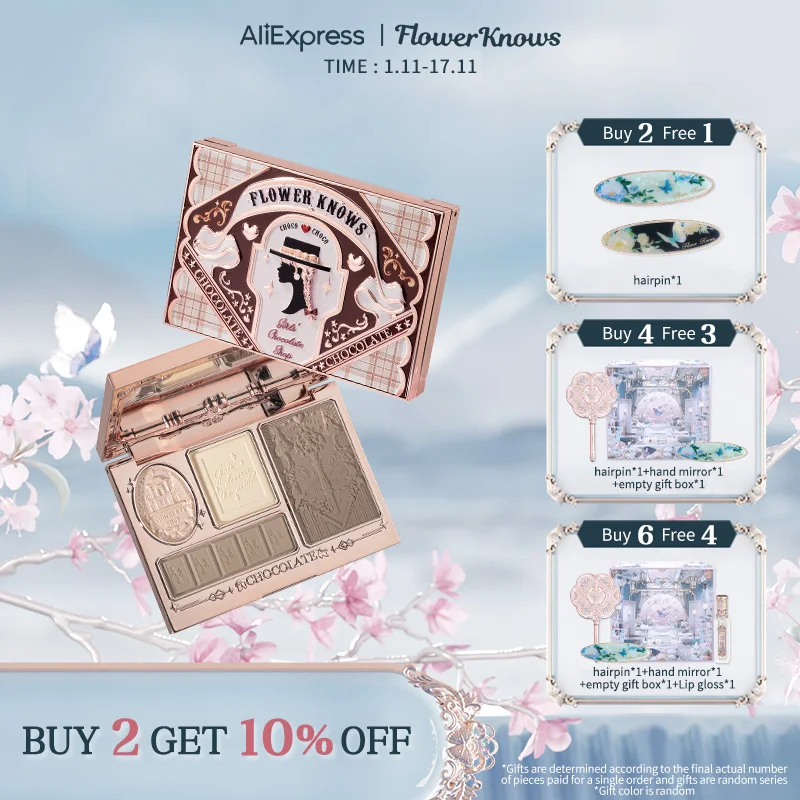 Flower Knows Chocolate Wonder-Shop Highlighter & Contour 4-color Makeup 3D Bronzer Matte Contour Powder
Flower Knows Chocolate Wonder-Shop Highlighter & Contour 4-color Makeup 3D Bronzer Matte Contour Powder