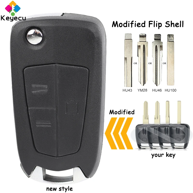 KEYECU Modified Flip Remote Key Shell Case Cover With 3 Buttons + Uncut Blade for Opel Vectra Astra H J insignia G Mk4 B C Mokka
KEYECU Modified Flip Remote Key Shell Case Cover With 3 Buttons + Uncut Blade for Opel Vectra Astra H J insignia G Mk4 B C Mokka