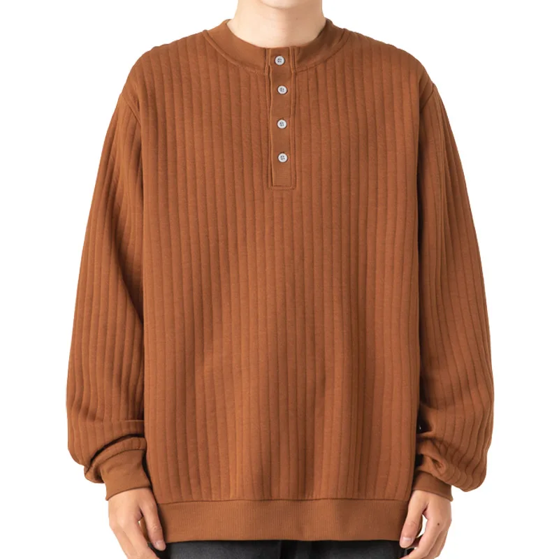 Men's Sweatshirt Button Round Collar Knit Sweatshirts Pullovers Spring Autumn Casual Solid Long Sleeve Knitwears Tracksuit Men
Men's Sweatshirt Button Round Collar Knit Sweatshirts Pullovers Spring Autumn Casual Solid Long Sleeve Knitwears Tracksuit Men