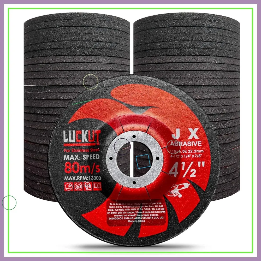 50-Pack 4-1/2" x 1/4" x 7/8" Grinding Wheels for Angle Grinders, Aggressive Grinding on Metal
50-Pack 4-1/2" x 1/4" x 7/8" Grinding Wheels for Angle Grinders, Aggressive Grinding on Metal