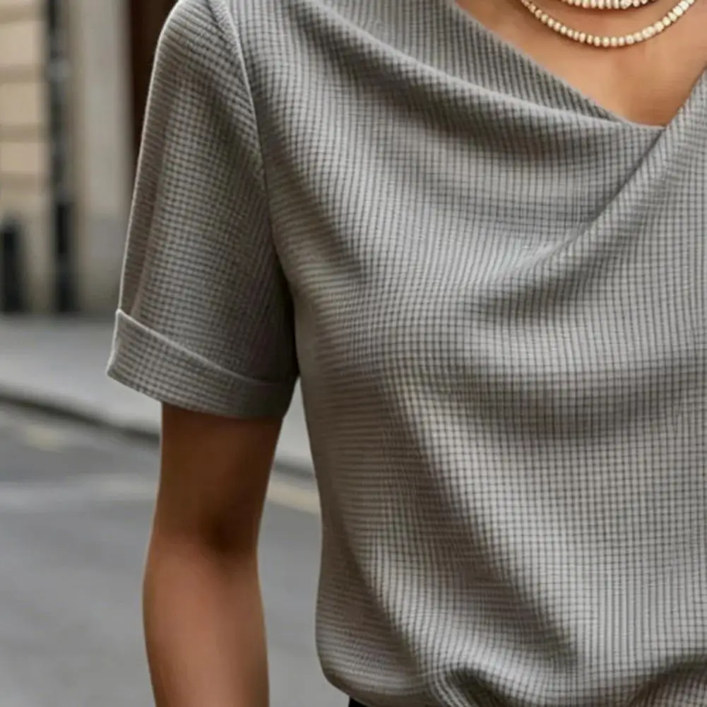 Women Tops Office Wear Blouse Slim Fit Short Sleeve V-Neck Pullover Tops Pure Color Soft Fabric Summer Shirt Daily Wear
Women Tops Office Wear Blouse Slim Fit Short Sleeve V-Neck Pullover Tops Pure Color Soft Fabric Summer Shirt Daily Wear
